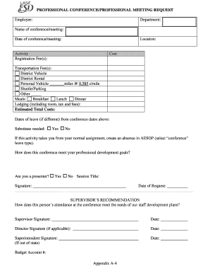 Professional Conference Meeting Request Form