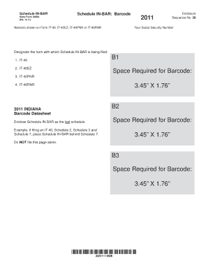 Indiana Barcode Schedule IN-BAR