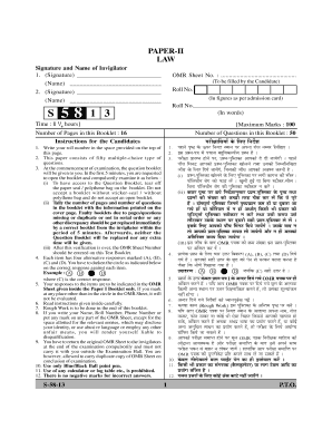 Law Examination Answer Sheet