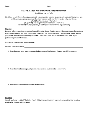Peer Interview and Reading Activity