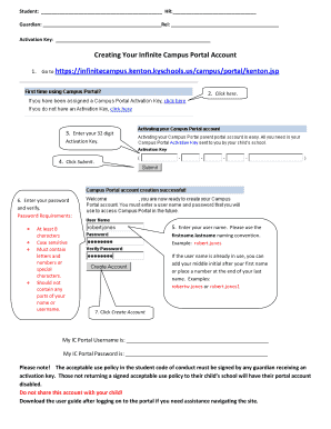 Infinite Campus Portal Account Creation Form