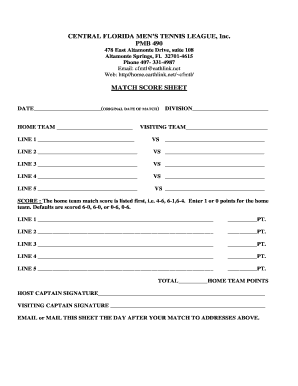 CENTRAL FLORIDA MENS TENNIS LEAGUE Inc PMB 490 MATCH - home earthlink