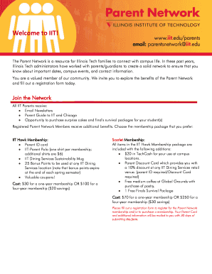 Illinois Tech Parent Network Registration Form