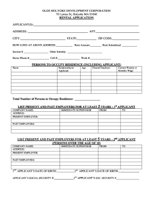 Rental Application Form