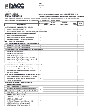 NMSU Associate of Science Degree Plan