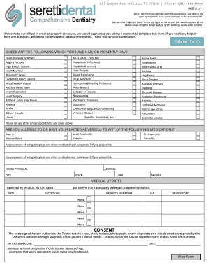 Medical History Form
