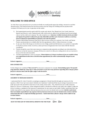 Dental Office Financial Policy Agreement