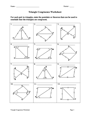 Triangle Congruence Worksheet 1 Answer Key 2020-2023 - Fill and Sign  Printable Template Online