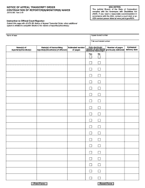 Notice of Appeal Transcript Order