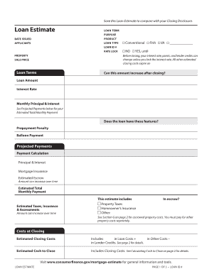 Loan Estimate Form