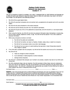 Madison Public Schools Network Use Agreement