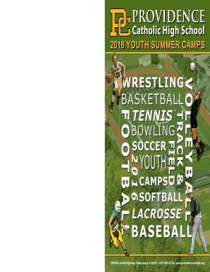 Providence Catholic High School 2016 Youth Summer Camps Registration Form