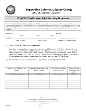 2014-2015 Verification V4 Form