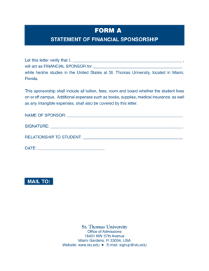 Statement of Financial Sponsorship