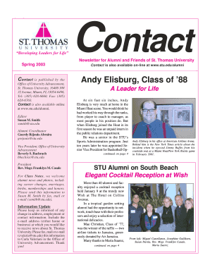 St. Thomas University Alumni Newsletter