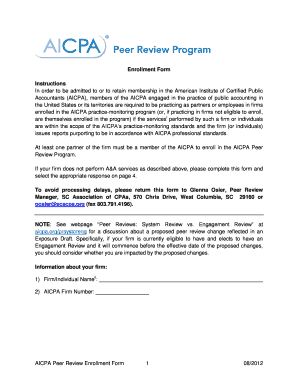 AICPA Peer Review Enrollment Form