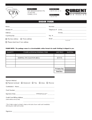 SCACPA CPE Course Order Form