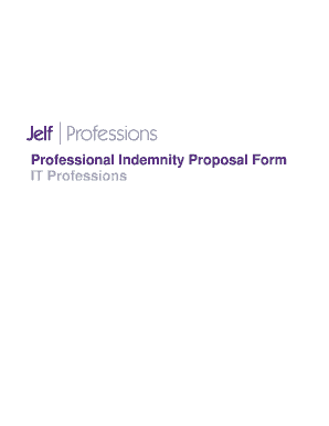 Professional Indemnity Proposal Form for IT Professions