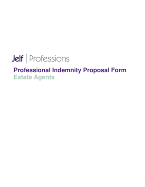 Professional Indemnity Proposal Form for Estate Agents