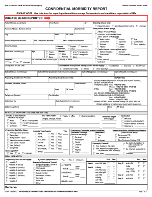 California Confidential Morbidity Report