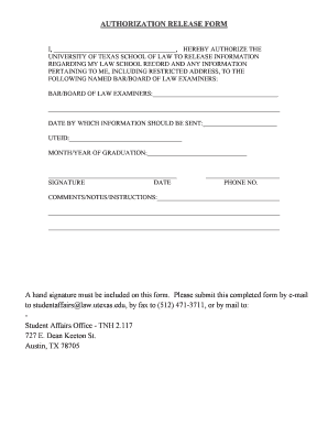 Authorization Release Form