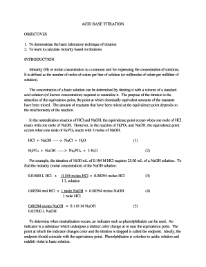 Acid Base Titration Lab Report