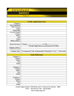 Credit Application Form