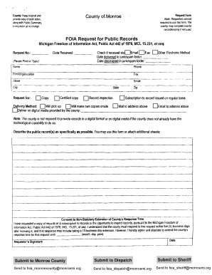 Michigan FOIA Request Form