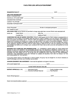 Facility Use Application Permit