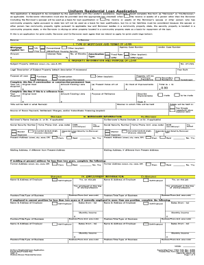 Uniform Residential Loan Application
