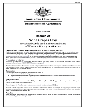 Australian Wine Grapes Levy Return Form