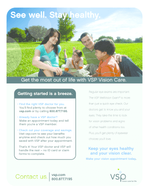 VSP Vision Care WellVision Exam Appointment Form