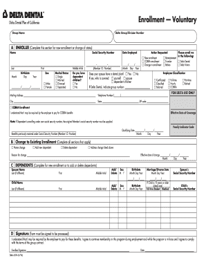 Delta Dental Enrollment Form