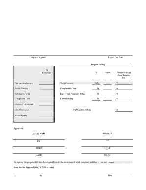 Progress Billing Audit Form