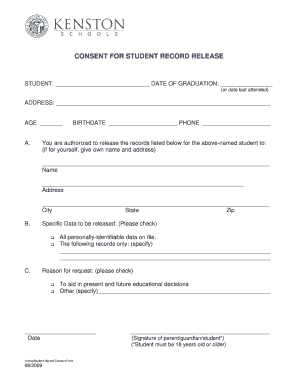 Student Record Release Consent Form