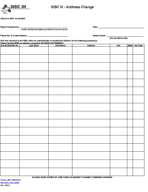 SISC Address Change Form