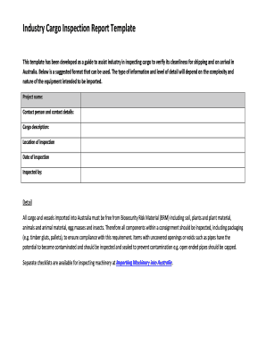Industry Cargo Inspection Report Template