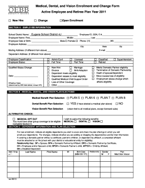 Medical Dental Vision Enrollment Form
