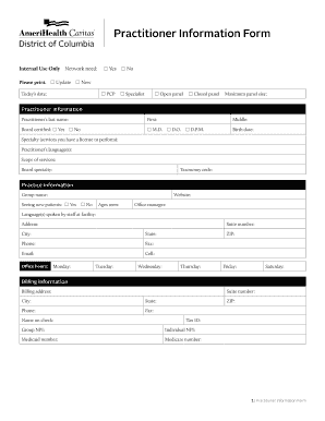 Practitioner Information Form