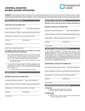 Coverdell Education Savings Account Application