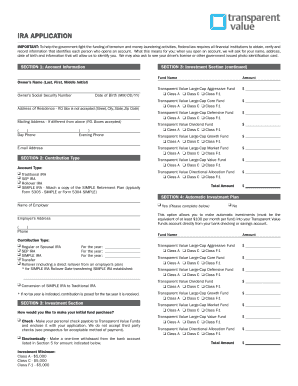 Transparent Value Funds IRA Application