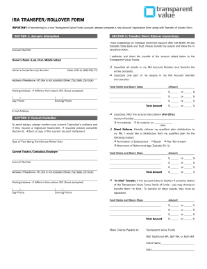 IRA Transfer/Rollover Form