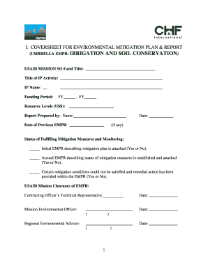 I COVERSHEET FOR ENVIRONMENTAL MITIGATION PLAN REPORT - rmportal