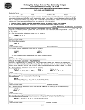 California State University General Education Breadth Requirements Form
