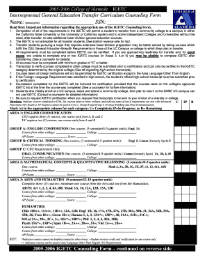IGETC Counseling Form