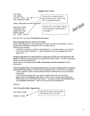 Sample Cover Letter - Madera Unified School District