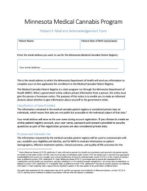 Minnesota Medical Cannabis Patient Email Form