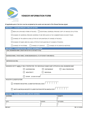 Vendor Information Form