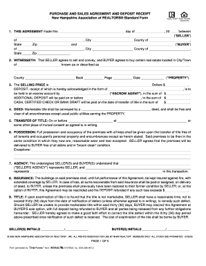 New Hampshire Purchase and Sales Agreement