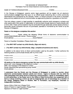 Permission Form for Direct Electronic Communication with Minors